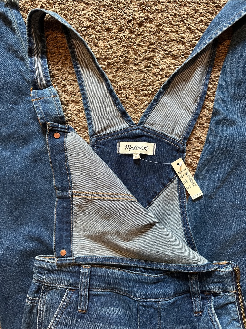 NWT Madewell Roadtripper Overalls in Brodie Wash - Size XS